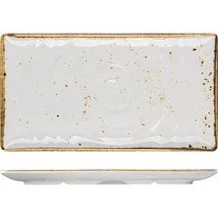 Блюдо «Крафт Вайт» прямоугольное GN 1/3 пластик ,L=32,5,B=17,6см белый,коричнев.