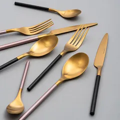 Ложка столовая «Дистрикт Блэк Голд Мэтт» матовый сталь нерж. ,L=196,B=40мм золотой,черный, изображение 2