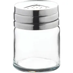 Container for “Basic” seasonings with holes  glass, stainless steel  115 ml  D=52, H=68mm  clear.