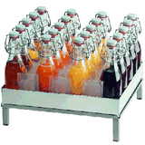 Stand for bottles + 20 bottles  stainless steel , H=25cm  metal.