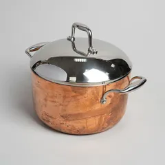 Кастрюля с крышкой 3-х слойная (медь) сталь нерж.,алюмин. 6л D=24,H=13,5см, изображение 2