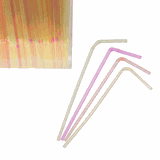 Трубочки со сгибом[1000шт] полипроп. D=5,L=210мм разноцветн.