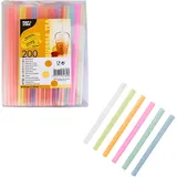 Трубочки без сгиба[200шт] полипроп. D=12,L=200мм разноцветн.