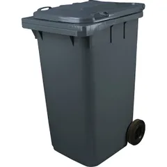 Контейнер для мусора на обрезиненных колесах пластик ,H=119,L=58,B=74см серый