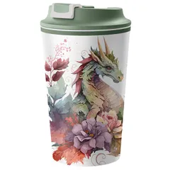 Стакан для горячих напитков «Дракон» полипроп. 350мл D=92,H=124мм зелен.,разноцветн.