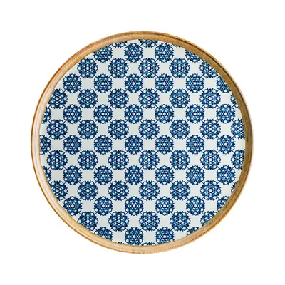 Блюдо для пиццы «Калиф Лотус» фарфор D=32см белый,синий